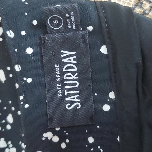 Kate Spade Saturday Black and White Paint Splatter Polka Dot Dress Size 6 - Picture 6 of 8